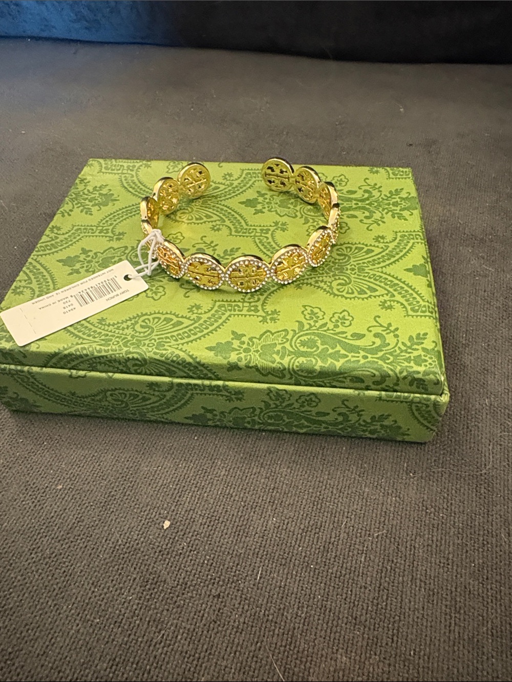 Tory Burch Gold-Tone Logo Link Bracelet